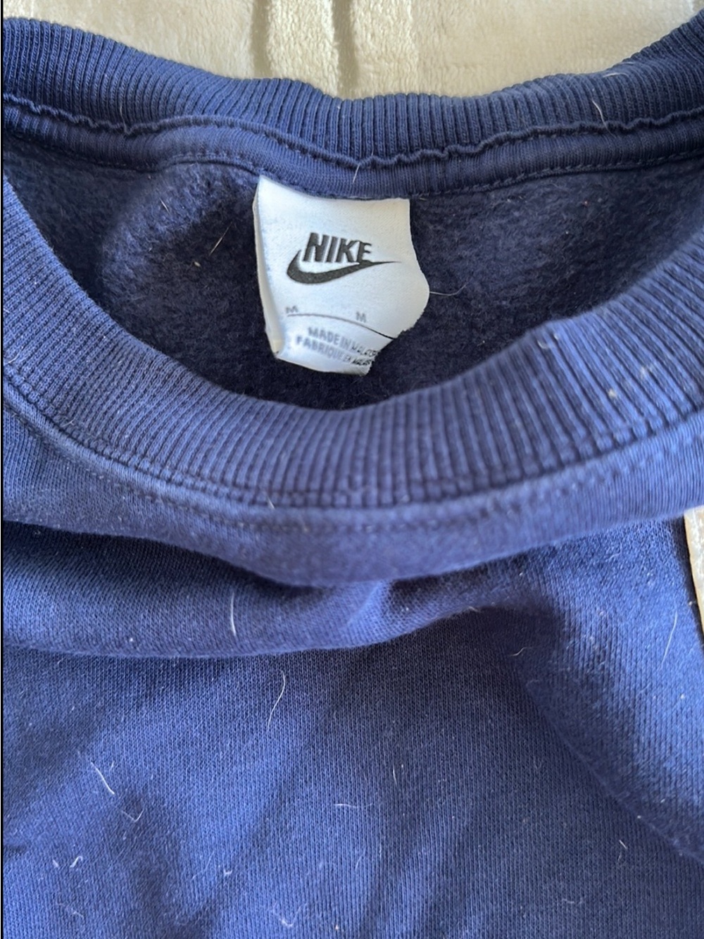 Nike womens Navy Crewneck with White Script Logo - Picture 3 of 7